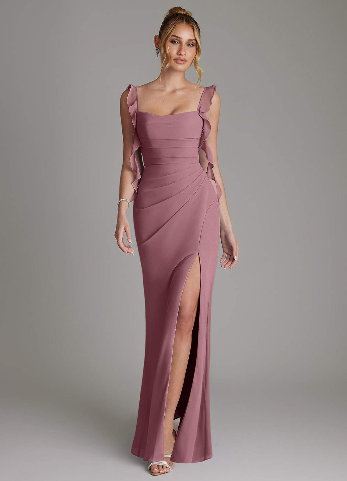 Jessamine Mermaid Sweetheart Chiffon Bridesmaid Dress in Amethyst