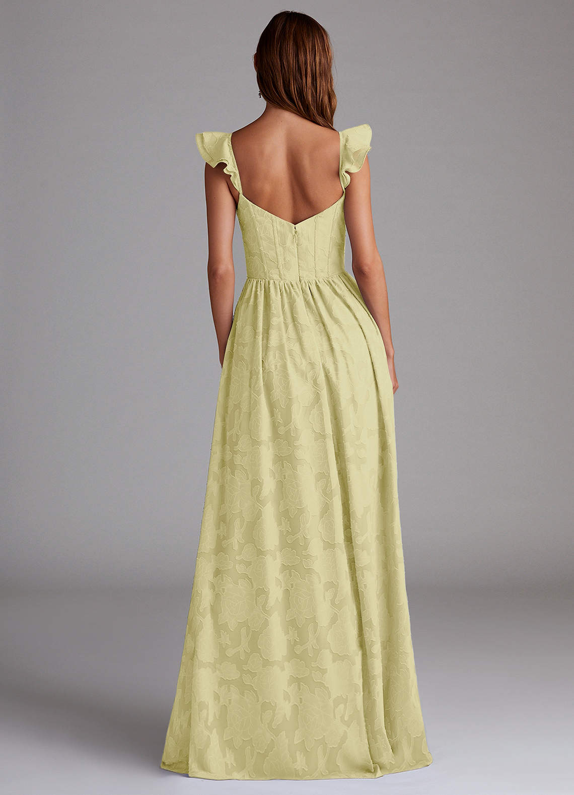 Denisse A-Line Sweetheart Floral Burnout Bridesmaid Dress in Lemon Sorbet