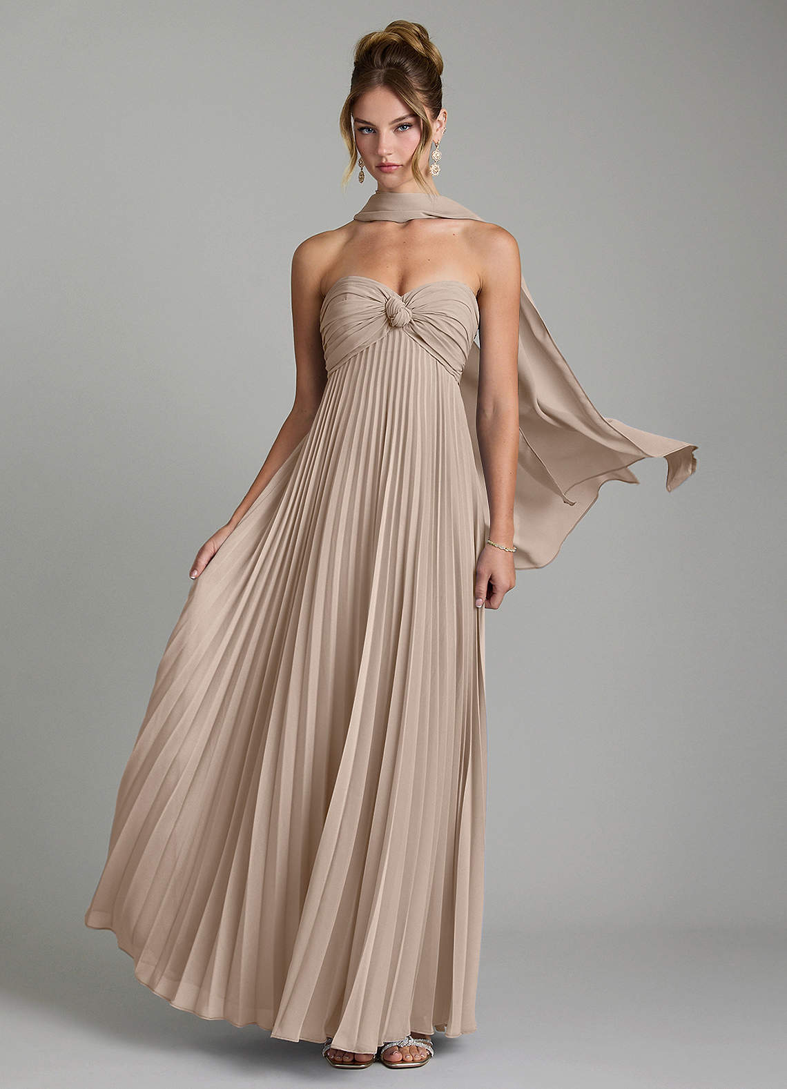 Tempest A-Line Sweetheart Chiffon Bridesmaid Dress in Taupe
