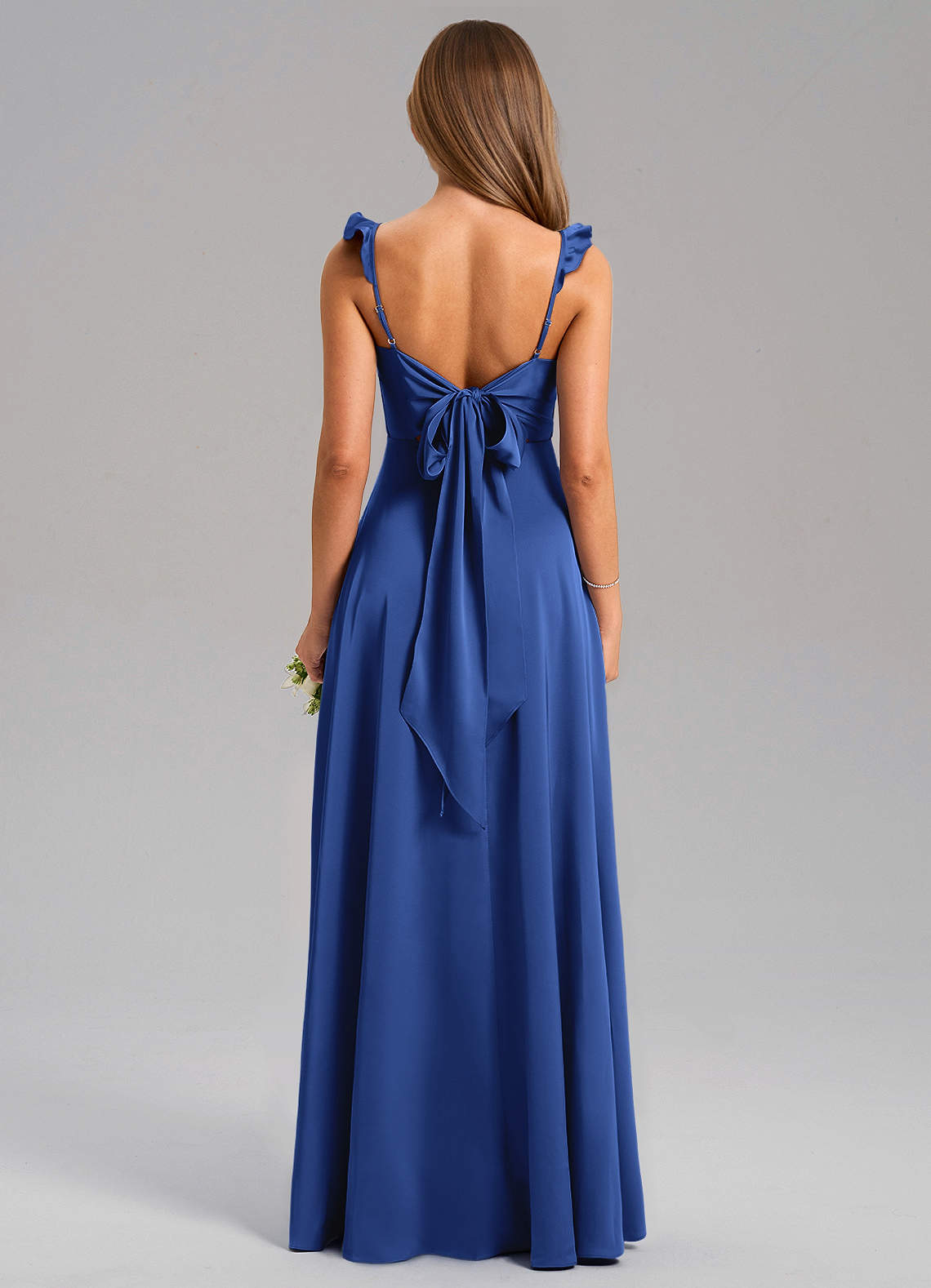 Everett A-Line V-Neck Chiffon Bridesmaid Dress in Royal Blue