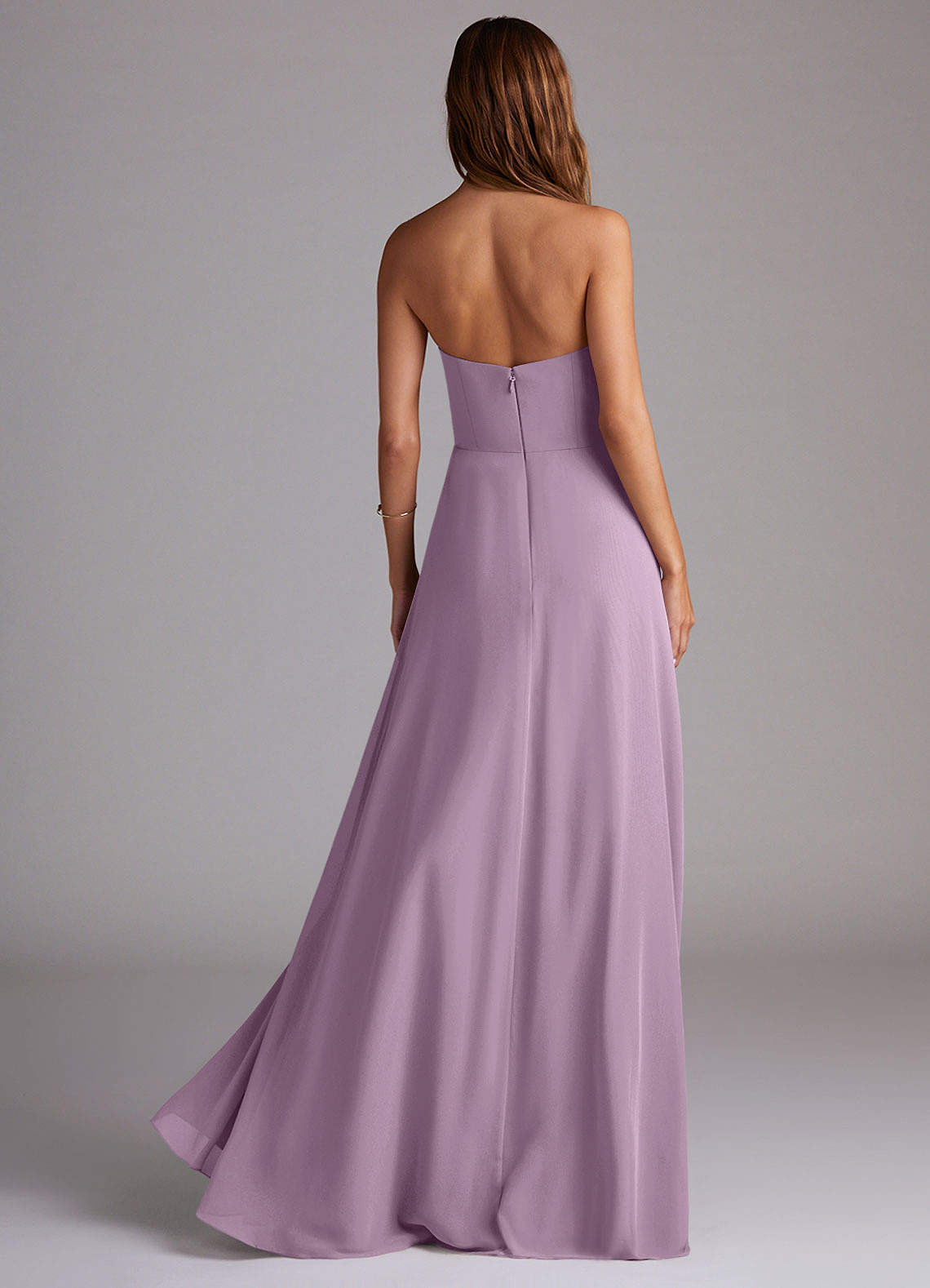 Wren A-Line Straight-Neck Chiffon Bridesmaid Dress in Wisteria
