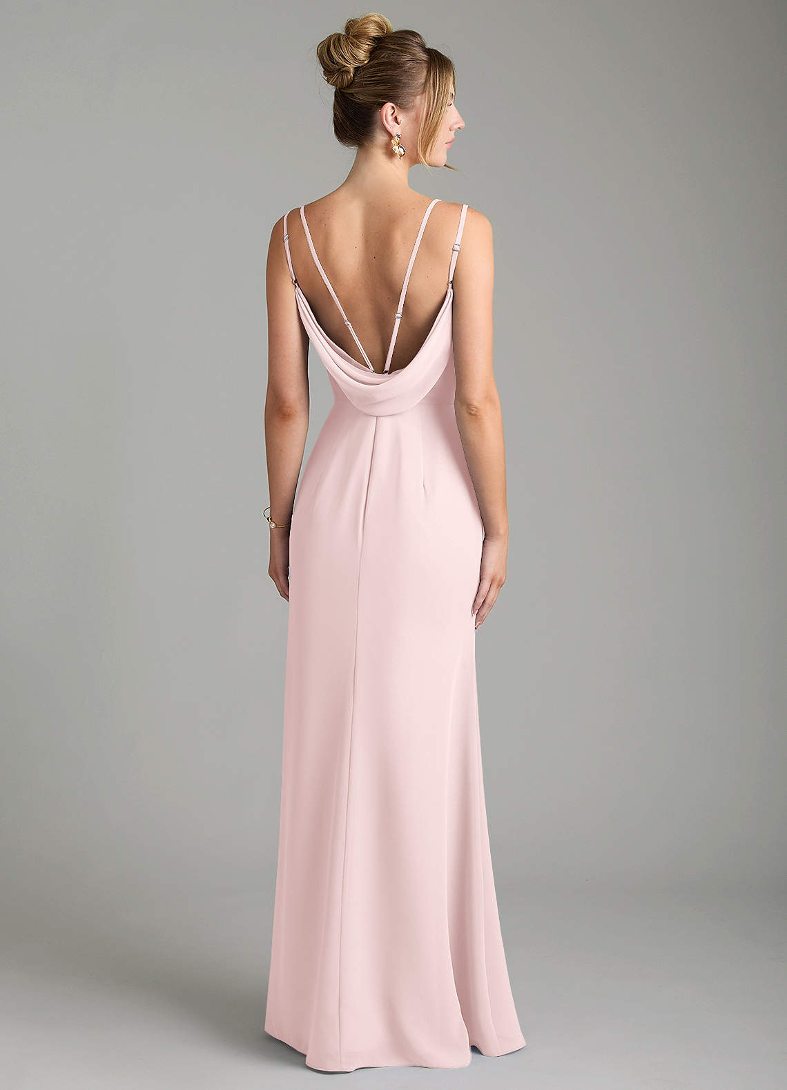 Egypt Sheath Sweetheart Chiffon Bridesmaid Dress in Blushing Pink