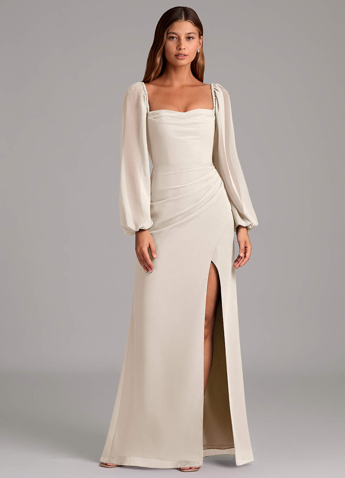 Brixley Mermaid Sweetheart Chiffon Bridesmaid Dress in White Alabaster
