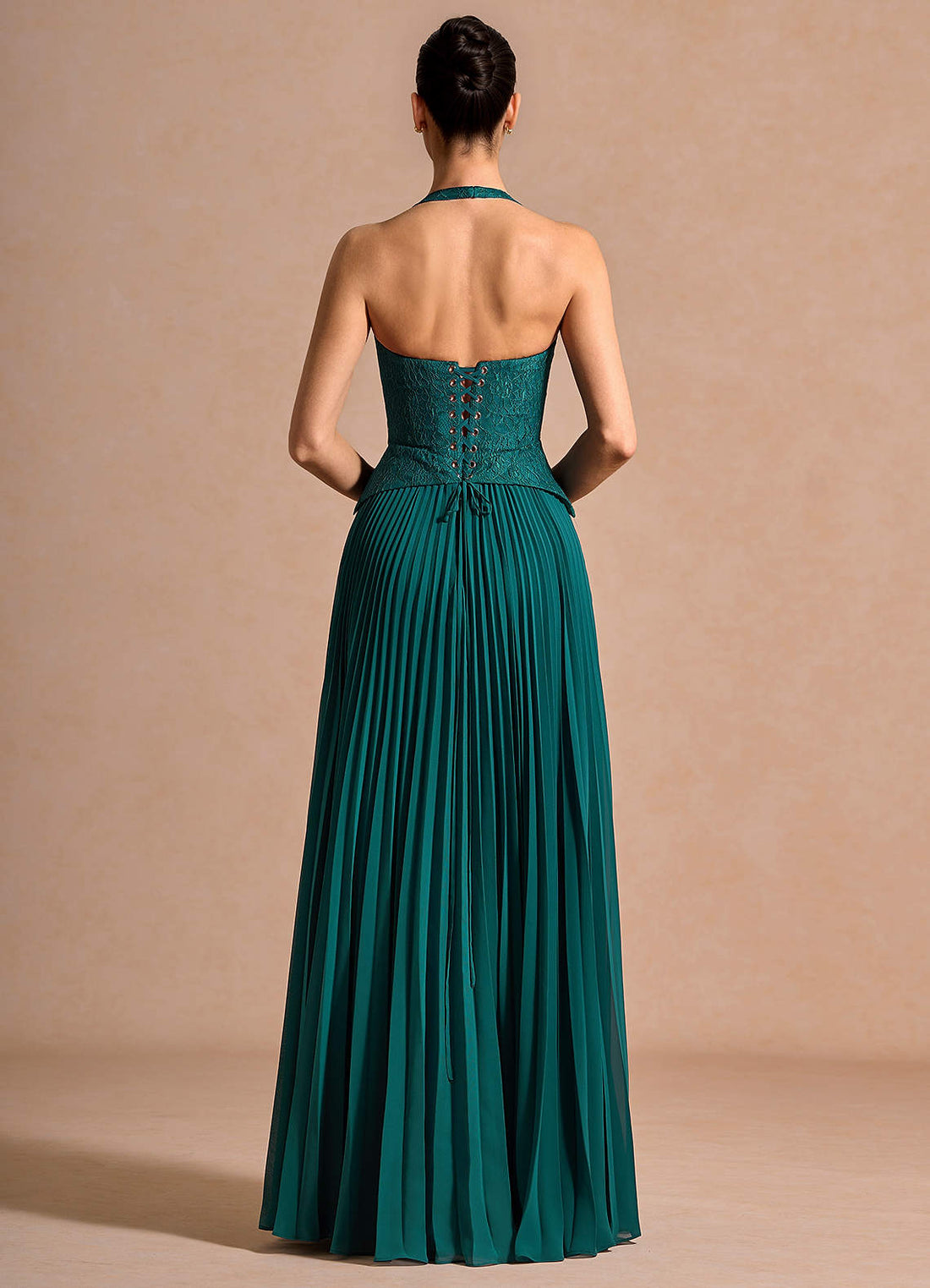Elicia A-Line Sweetheart Lace and Chiffon Evening Dress in Teal