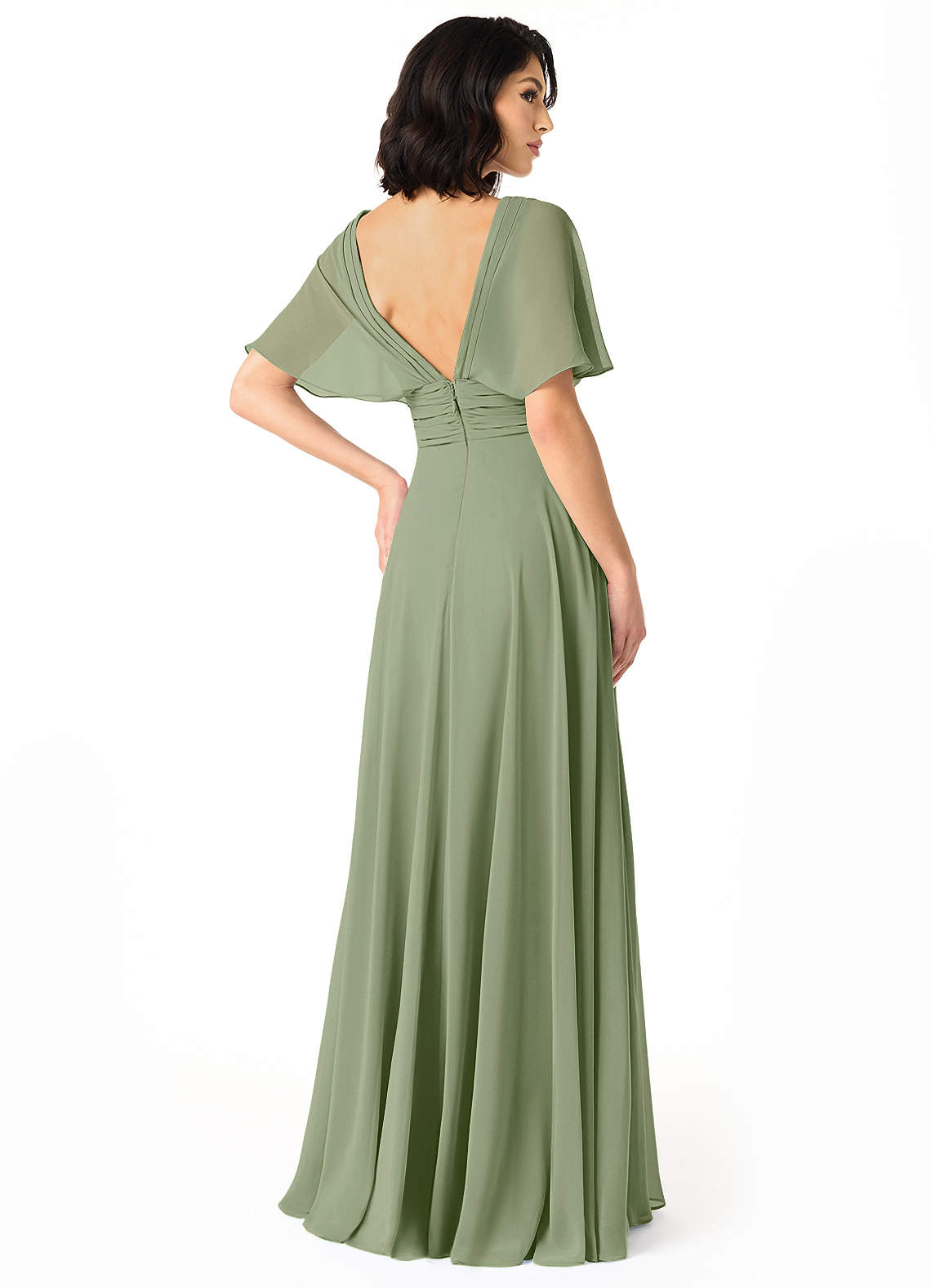 Pamela A-Line V-Neck Chiffon Bridesmaid Dress in Pistachio