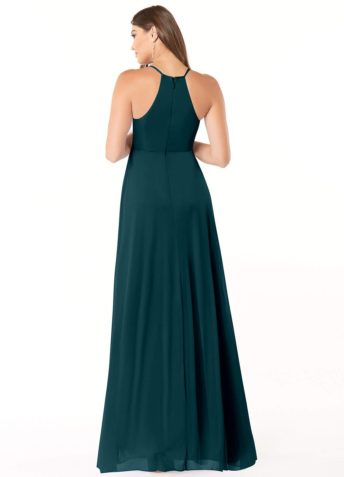 Annabelle A-Line V-Neck Mesh Bridesmaid Dress in Pine