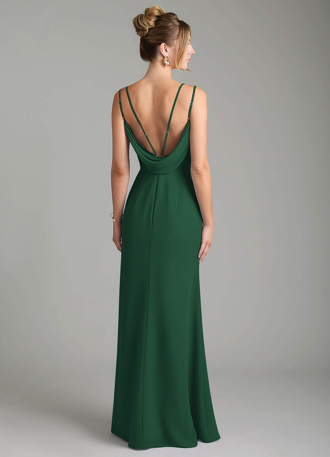 Egypt Sheath Sweetheart Chiffon Bridesmaid Dress in Dark Green