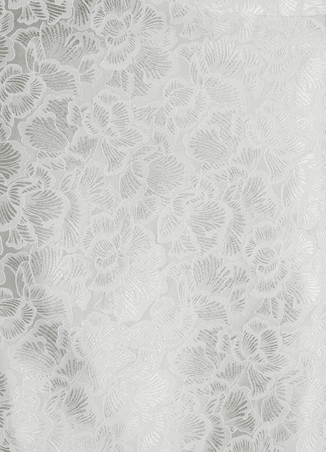 Kiana Mermaid Scoop-Neck Jacquard Wedding Guest Dress in Cream