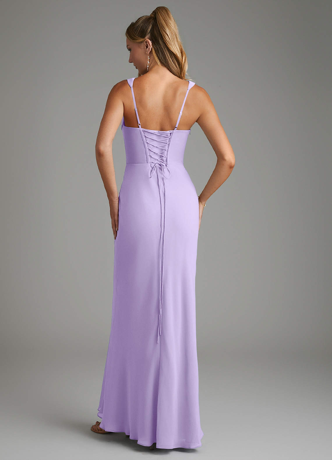 Asa Sheath Square-Neck Chiffon Bridesmaid Dress in Lilac