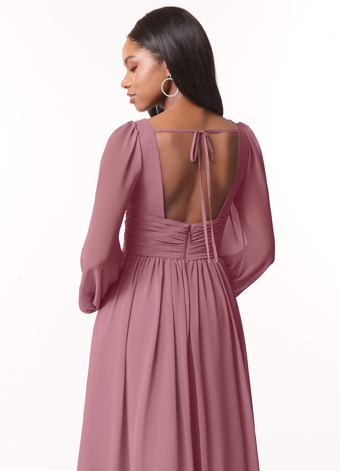 Norah A-Line V-Neck Chiffon Bridesmaid Dress in Vintage Mauve