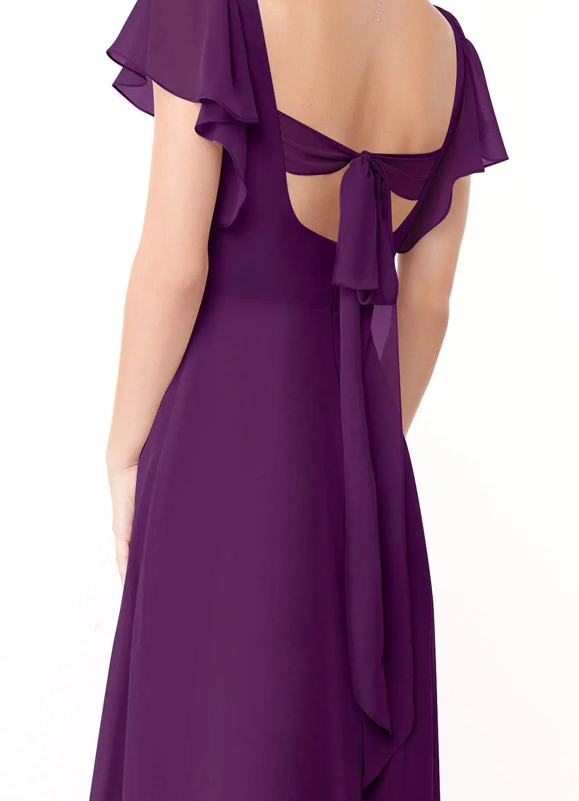 Syenna A-Line V-Neck Chiffon Bridesmaid Dress in Grape