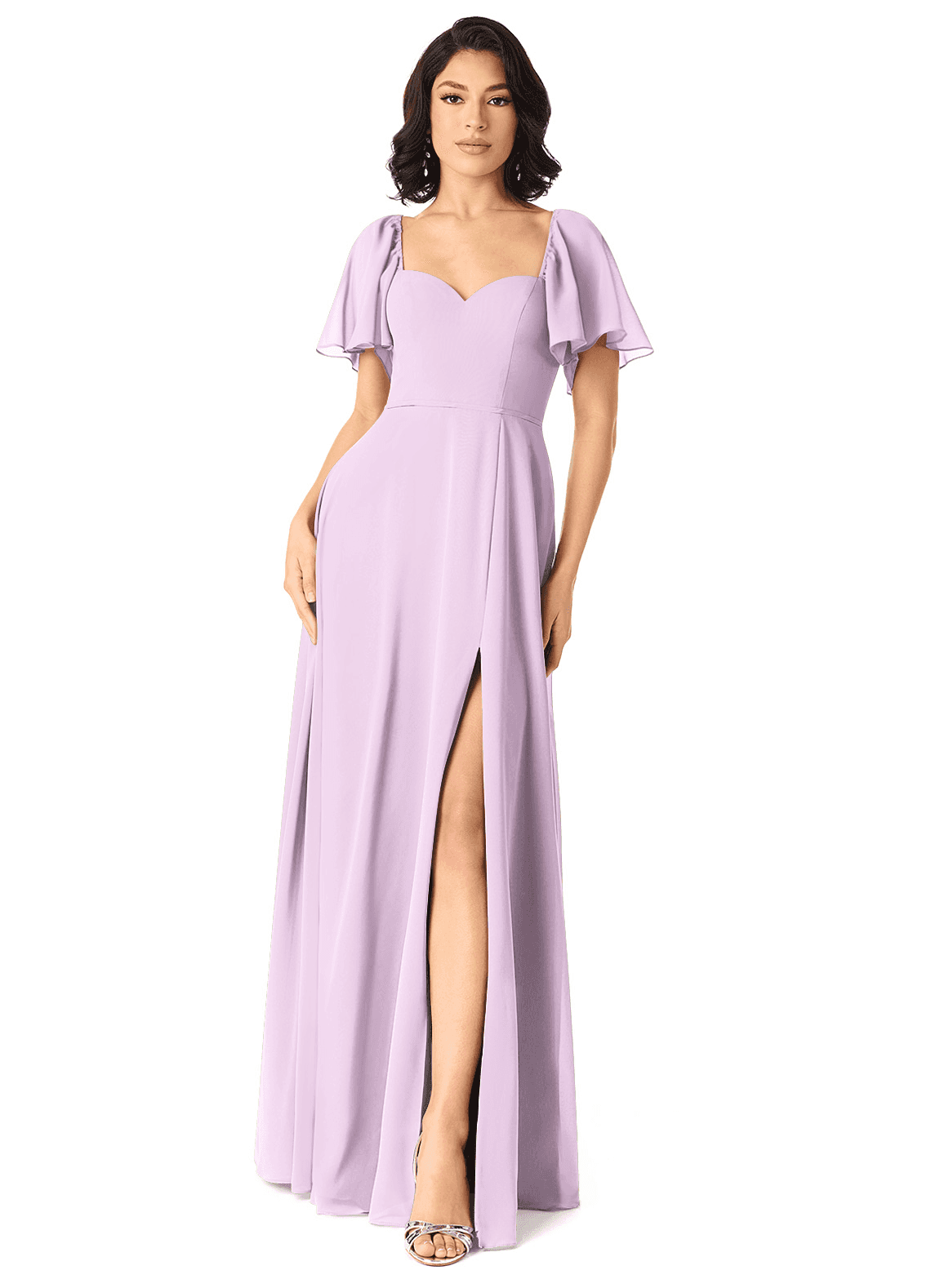Chloe A-Line Sweetheart Chiffon Bridesmaid Dress in Frosted Lilac