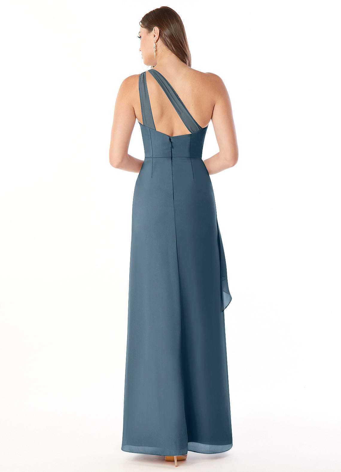 Maive Sheath One-Shoulder Chiffon Bridesmaid Dress in Twilight
