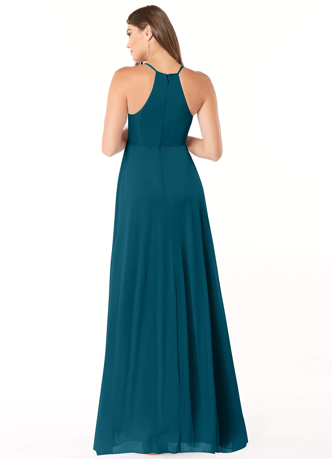 Annabelle A-Line V-Neck Mesh Bridesmaid Dress in Ink Blue