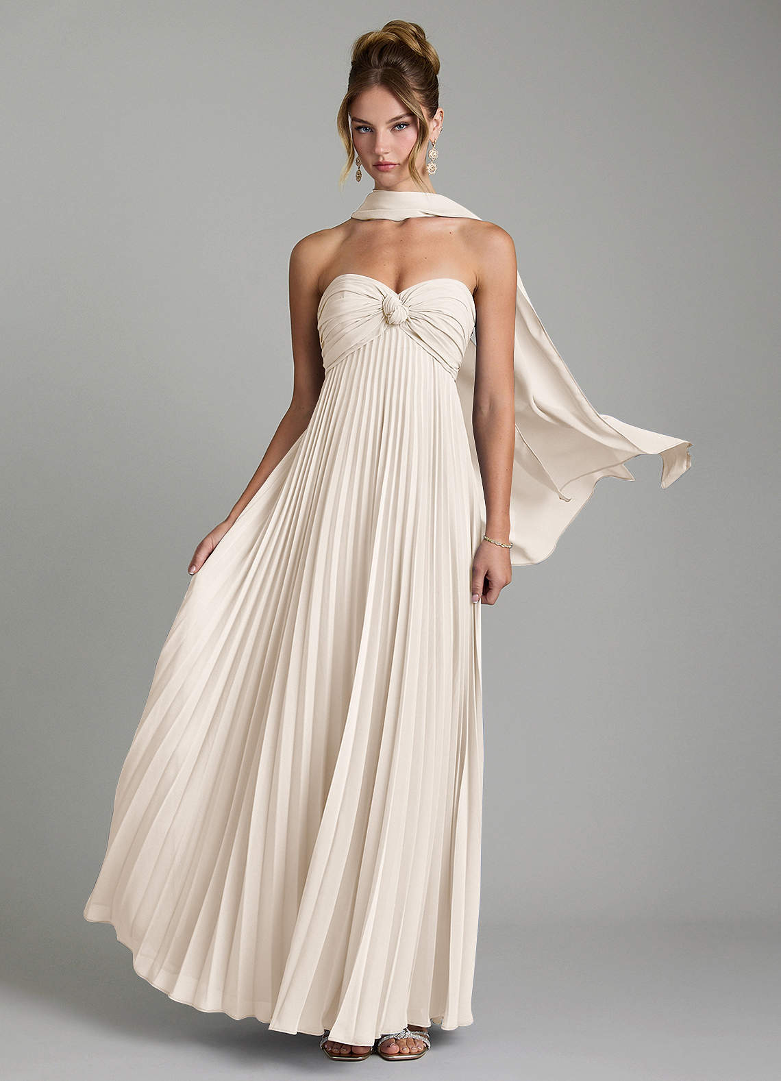 Tempest A-Line Sweetheart Chiffon Bridesmaid Dress in White Alabaster