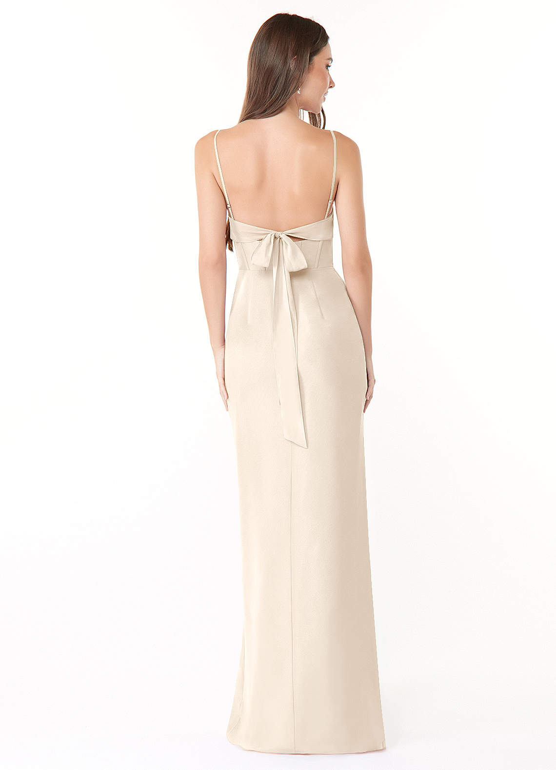 Mai Sheath Cowl-Neck Chiffon Bridesmaid Dress in White Alabaster