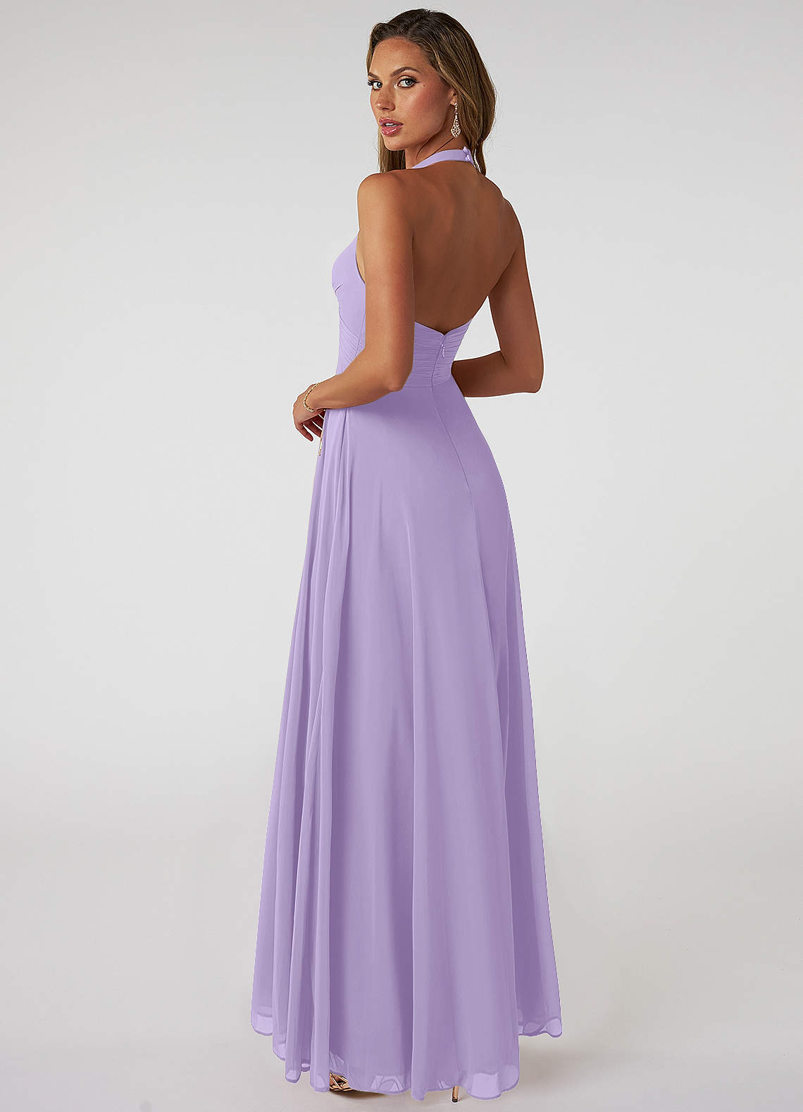 Tessie A-Line V-Neck Chiffon Bridesmaid Dress in Lilac