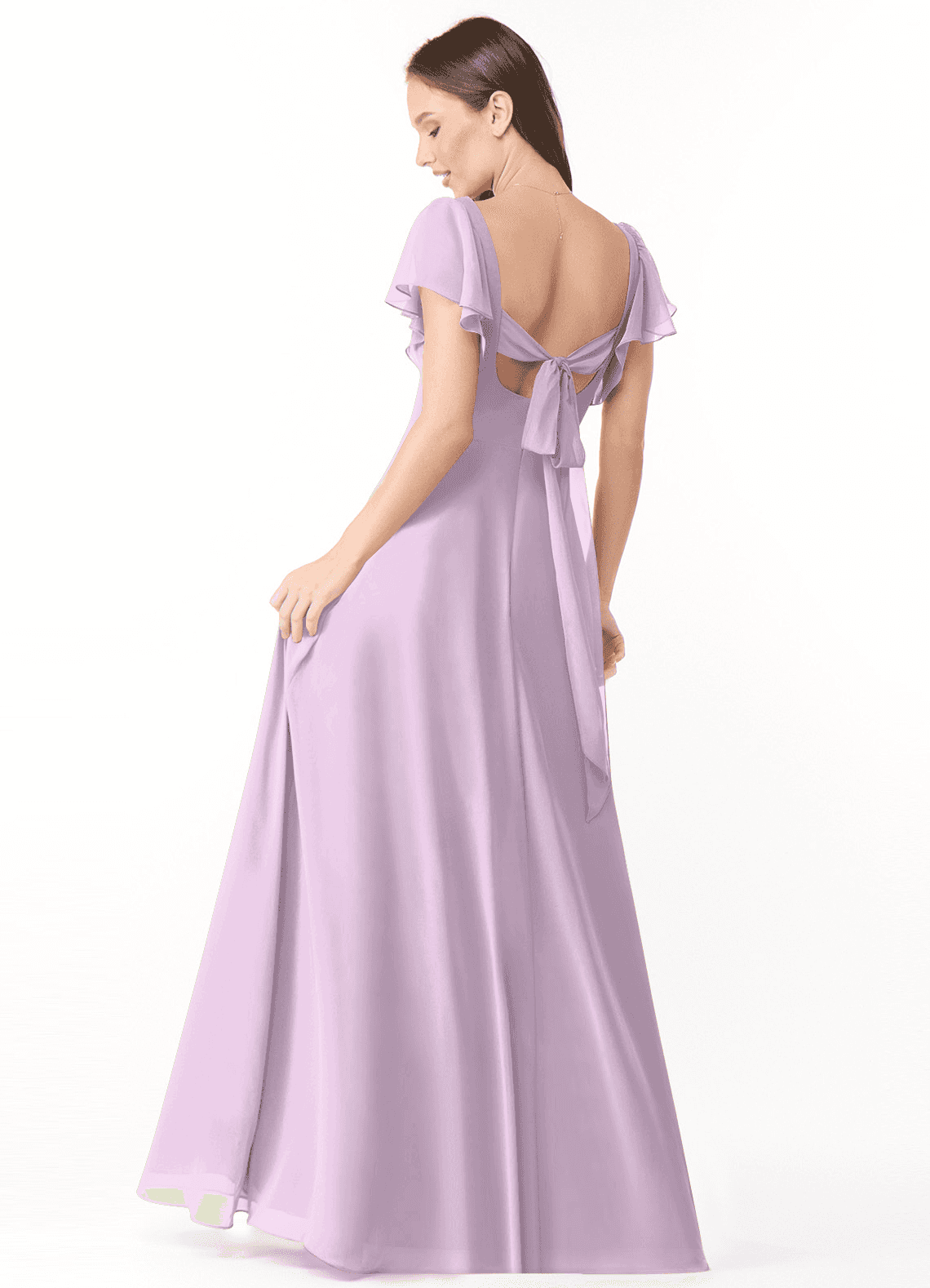 Syenna A-Line V-Neck Chiffon Bridesmaid Dress in Frosted Lilac