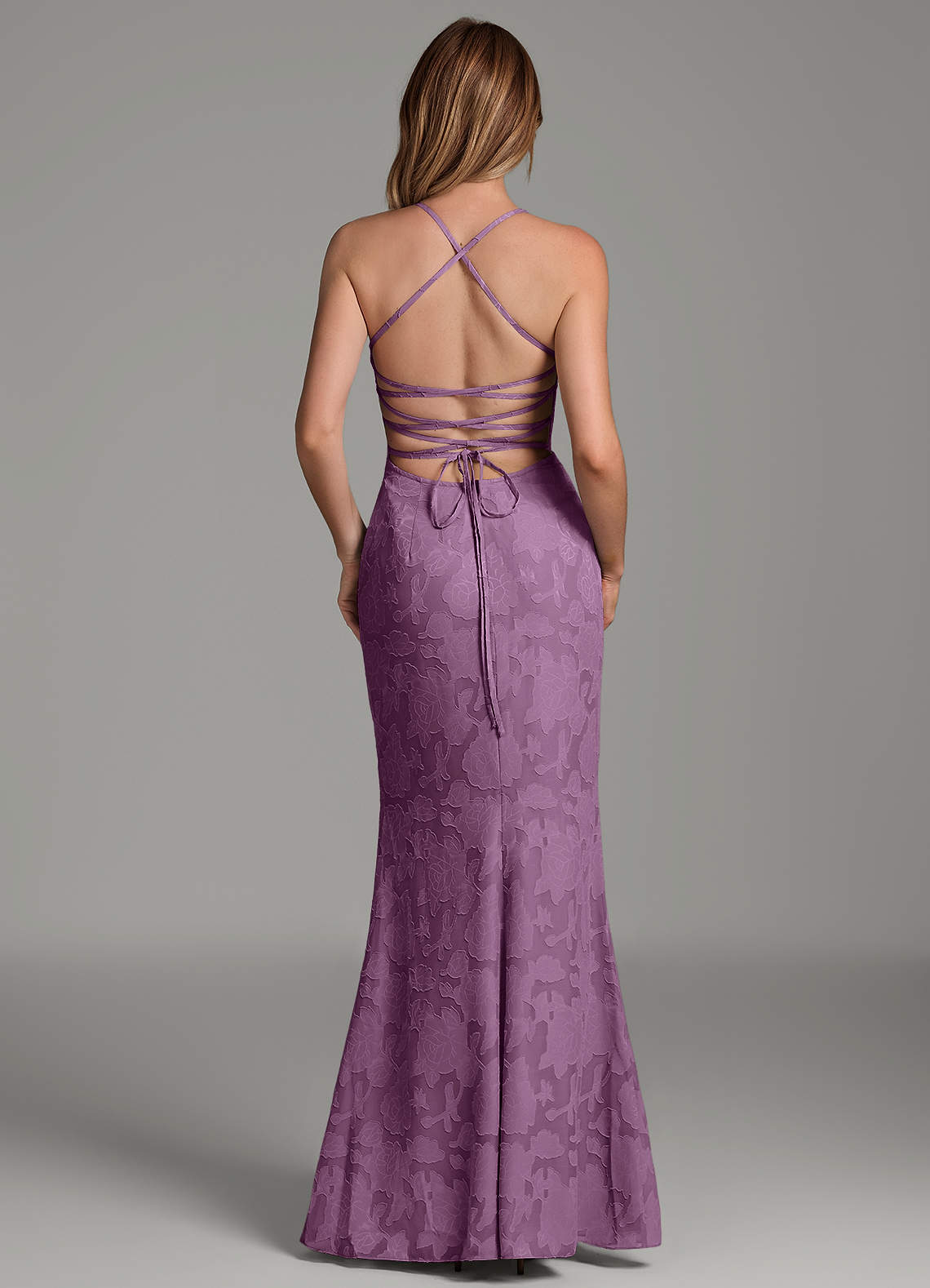 Dara Mermaid Sweetheart Floral Burnout Bridesmaid Dress in Wisteria