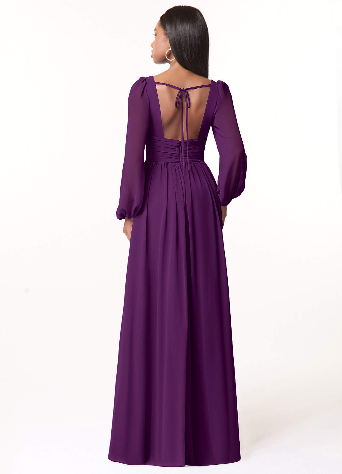 Norah A-Line V-Neck Chiffon Bridesmaid Dress in Grape