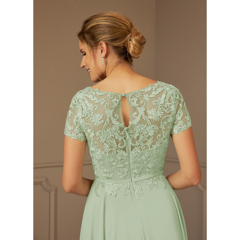 Adina A-Line Boat-Neck Chiffon Mother of the Bride Dress in Dusty Sage - photo 5