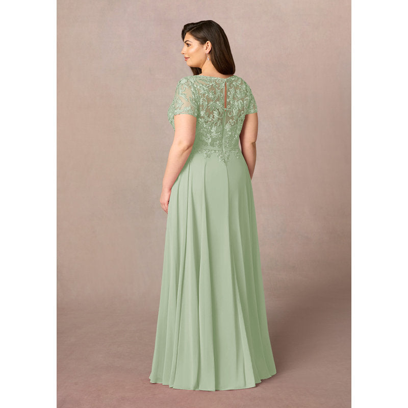 Adina A-Line Boat-Neck Chiffon Mother of the Bride Dress in Dusty Sage - photo 9