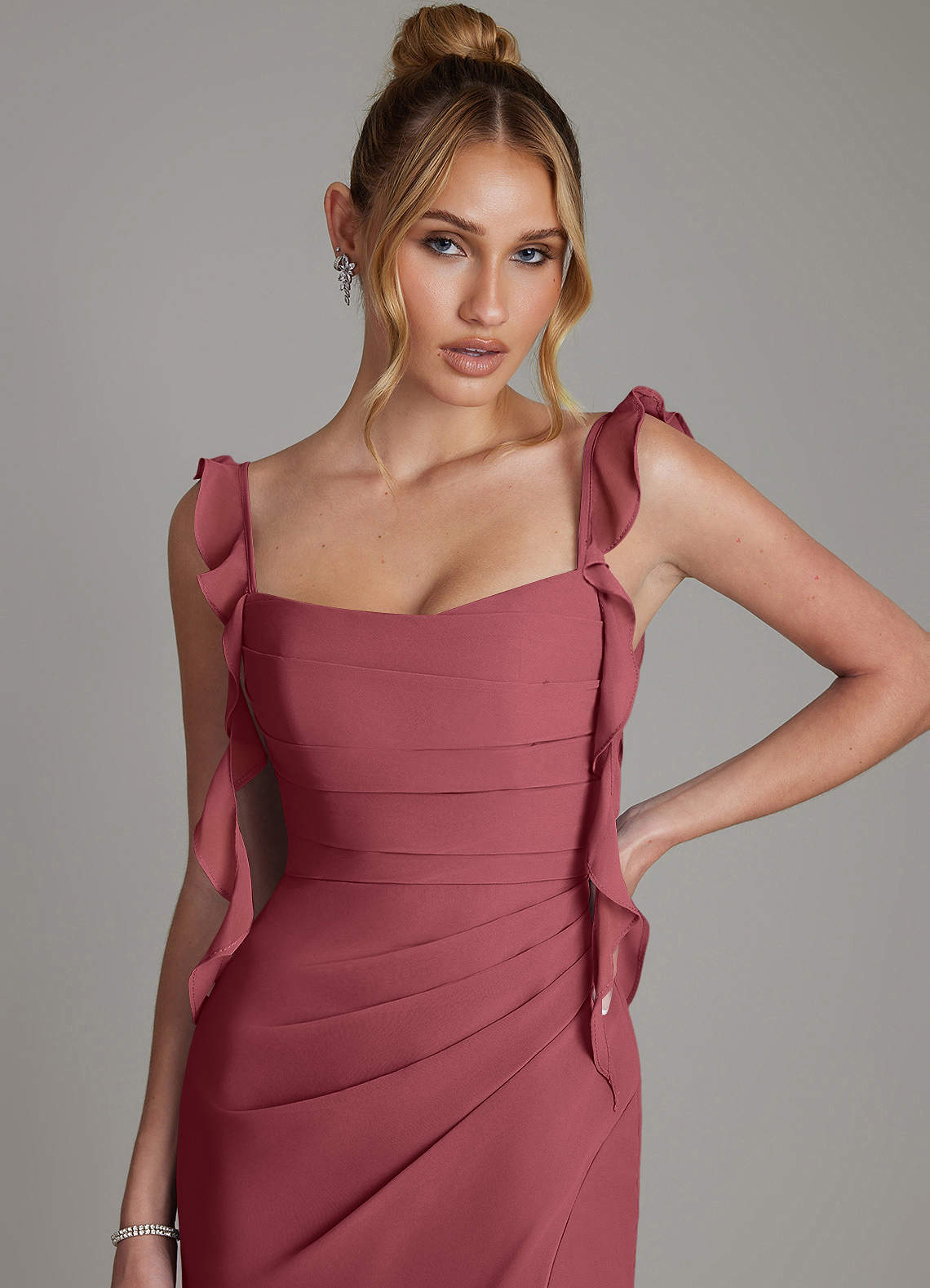 Jessamine Mermaid Sweetheart Chiffon Bridesmaid Dress in Merlot