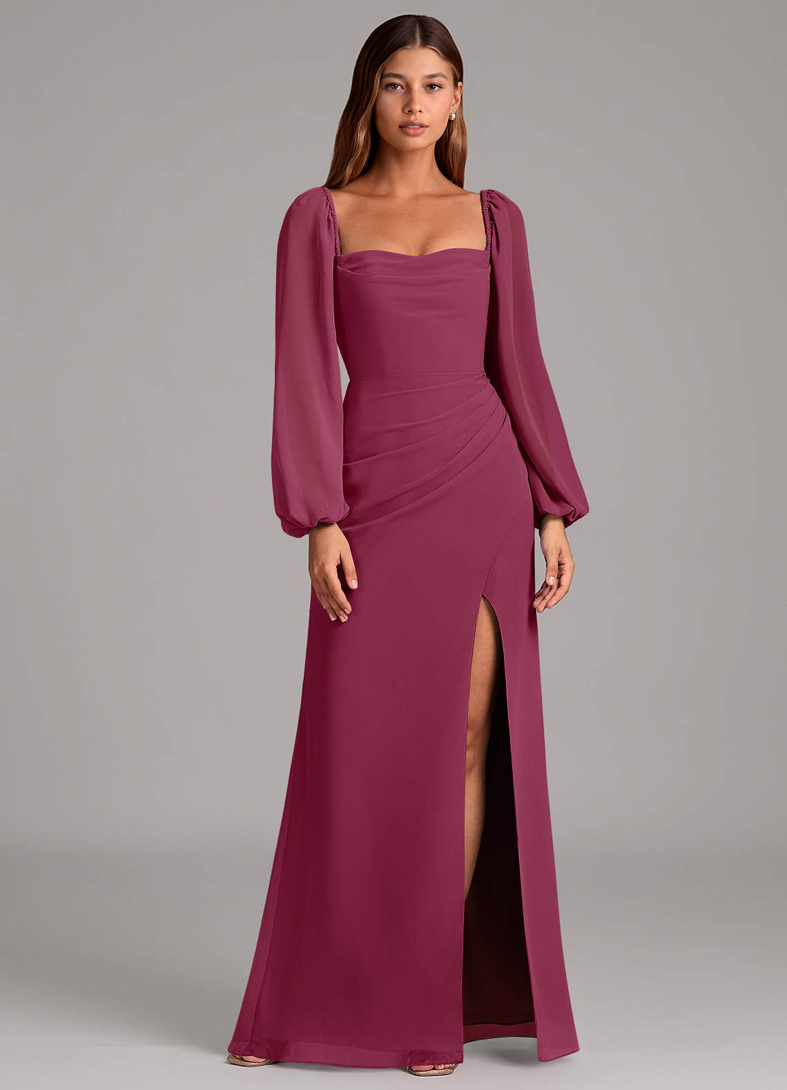 Brixley Mermaid Sweetheart Chiffon Bridesmaid Dress in Mulberry