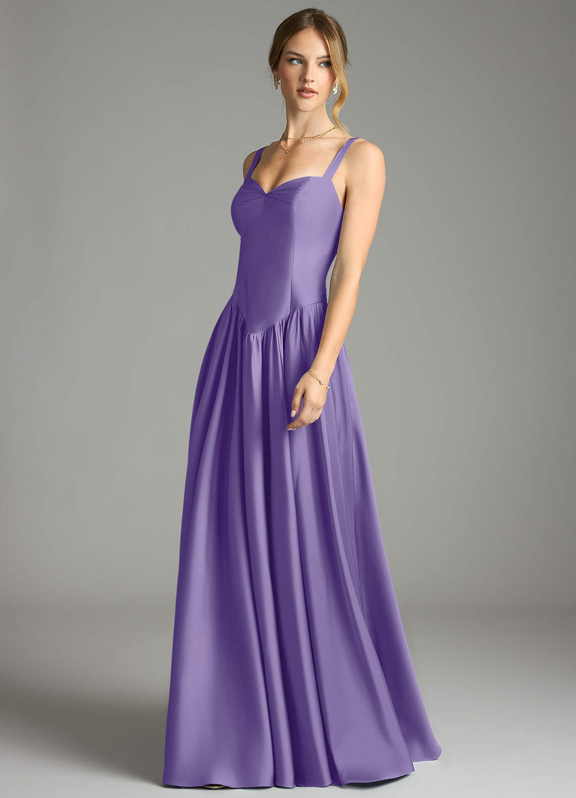 Evadina A-Line Sweetheart Stretch Satin Bridesmaid Dress in Tahiti