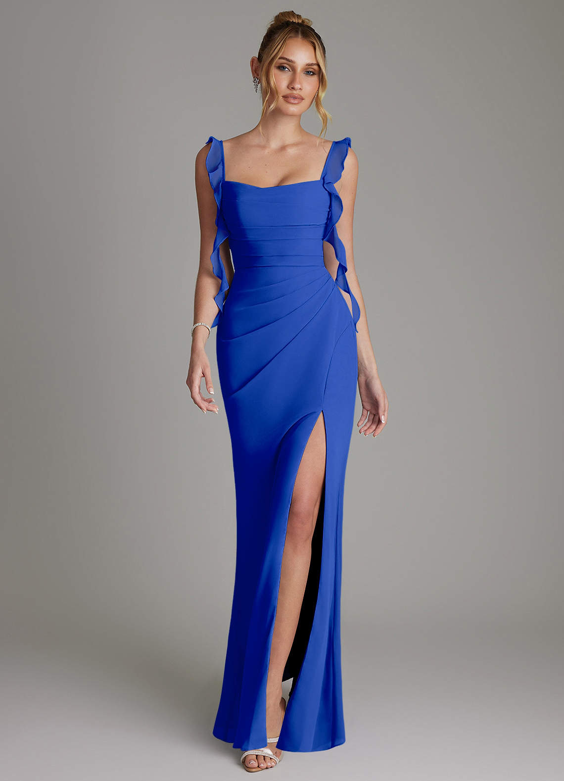 Jessamine Mermaid Sweetheart Chiffon Bridesmaid Dress in Royal Blue