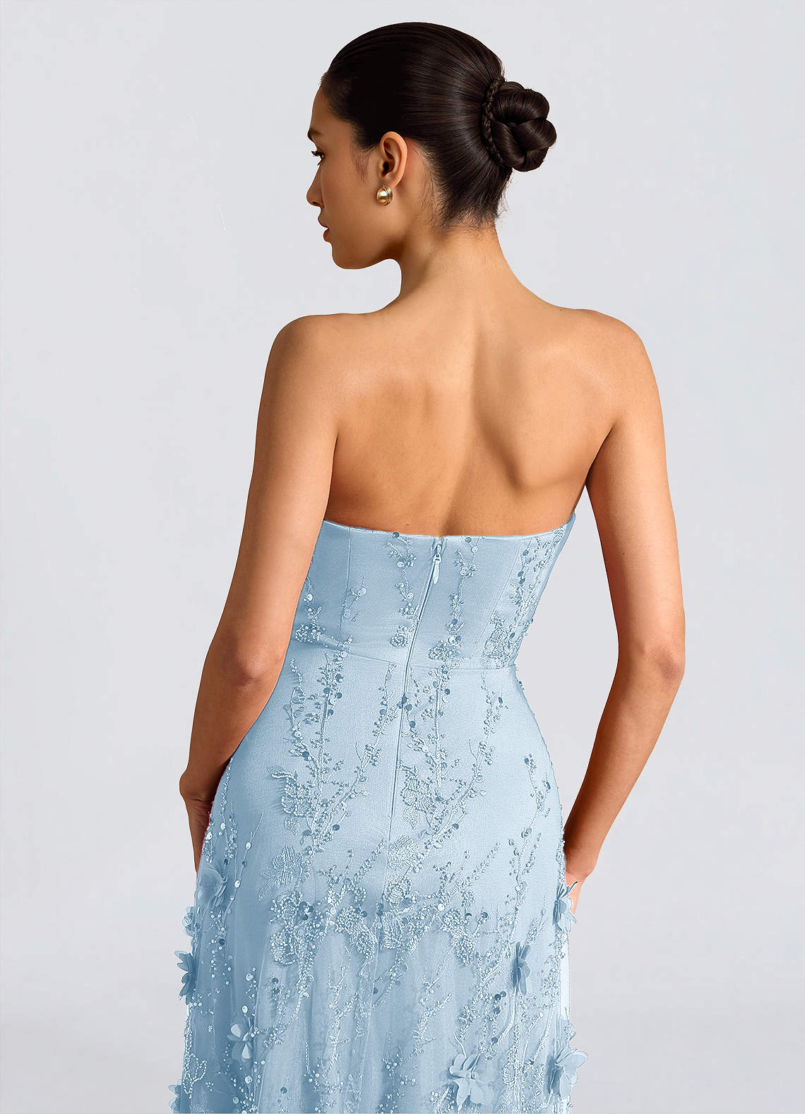 Fairuza A-Line Straight-Neck Tulle Wedding Guest Dress in Blue