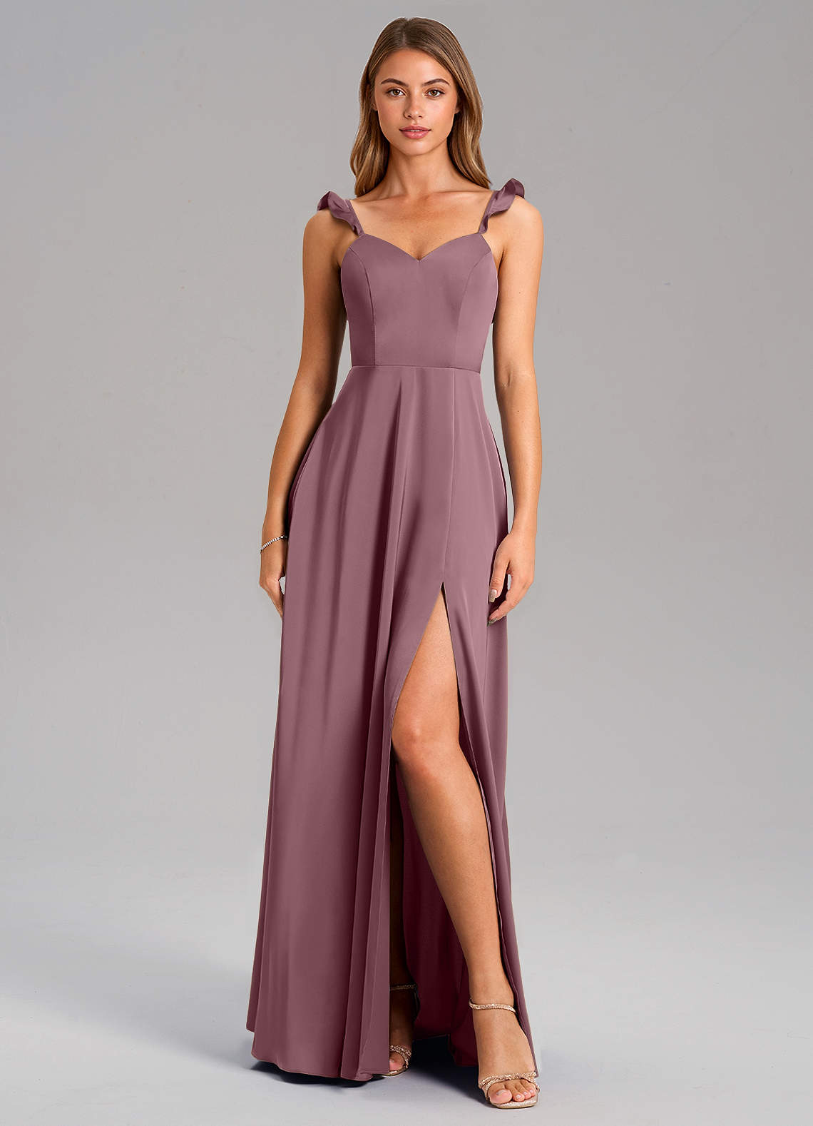Everett A-Line V-Neck Chiffon Bridesmaid Dress in Amethyst