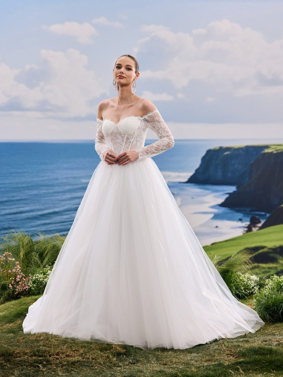 Amarielle white wedding dress, front view