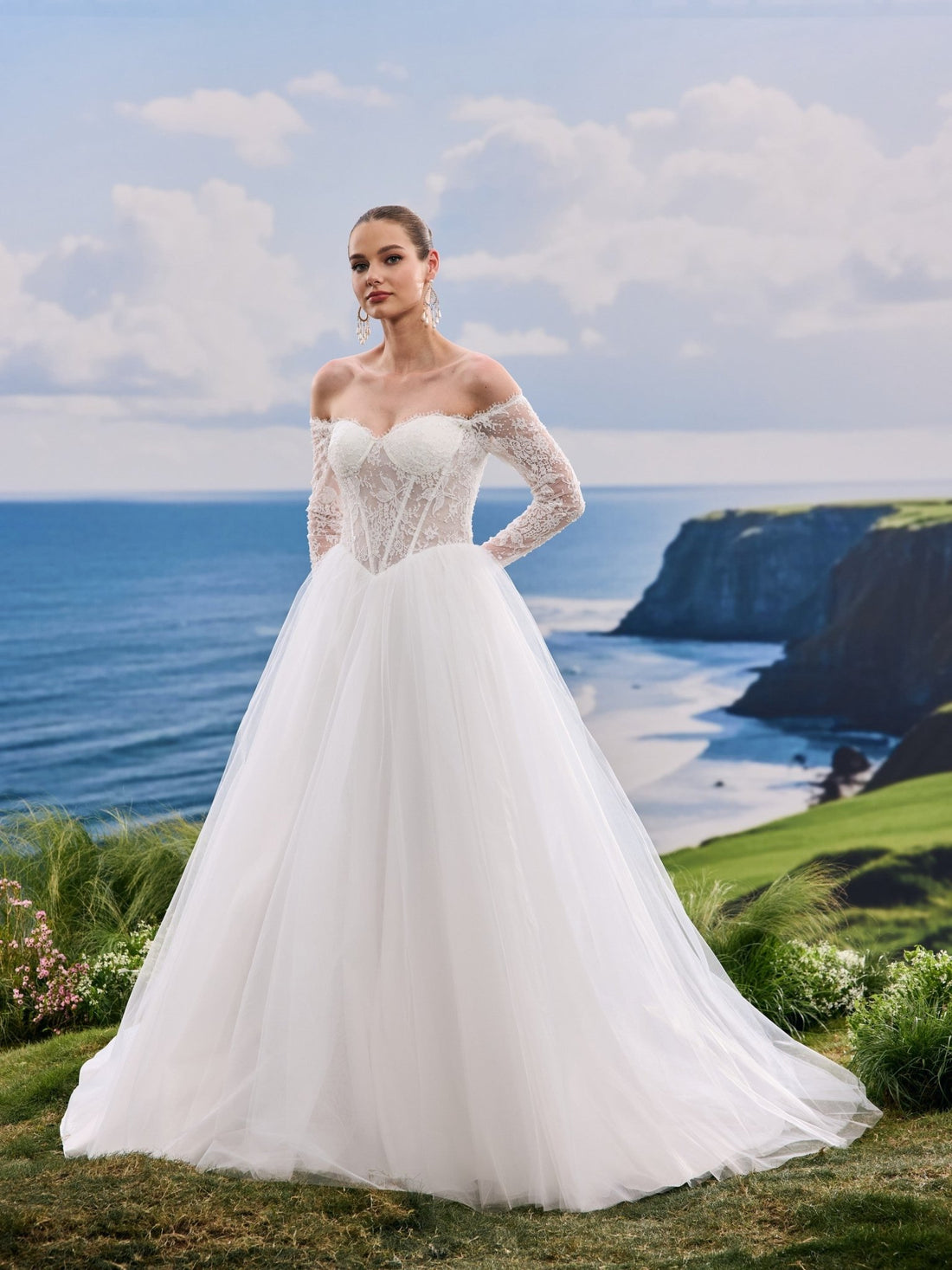 Amarielle white wedding dress, front view