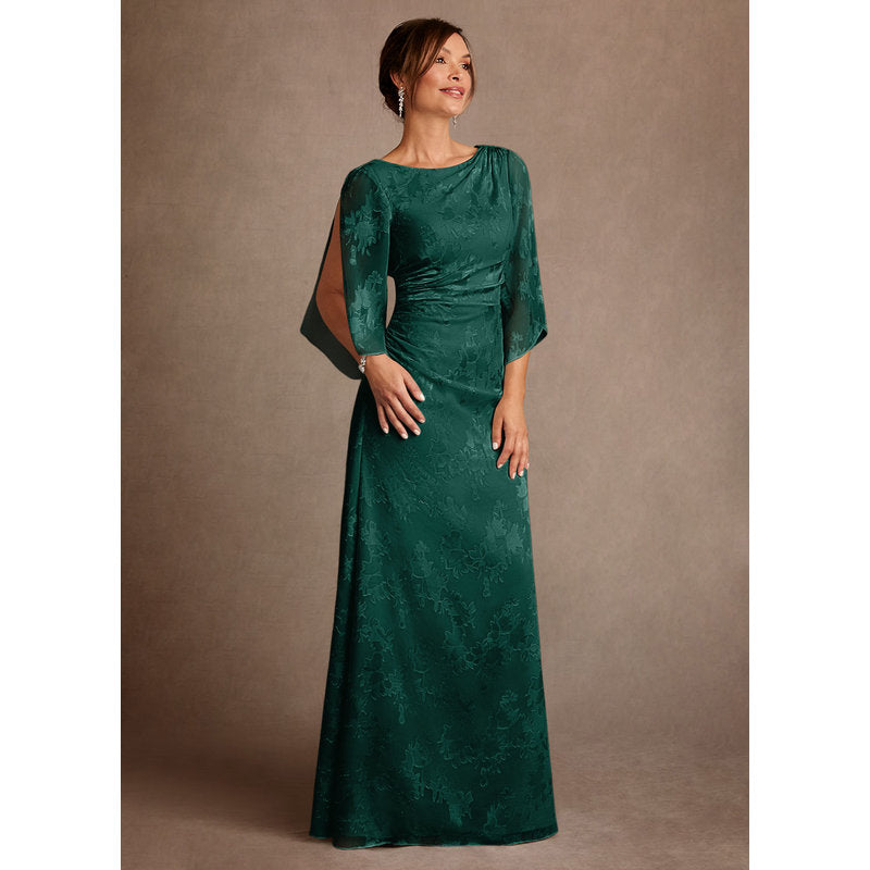 Anaheim Sheath Scoop-Neck Floral Burnout Mother of the Bride Dress in Pine - photo 3