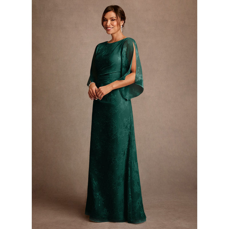 Anaheim Sheath Scoop-Neck Floral Burnout Mother of the Bride Dress in Pine - photo 4