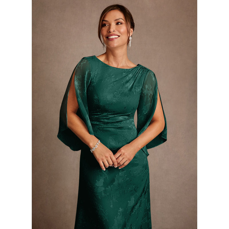 Anaheim Sheath Scoop-Neck Floral Burnout Mother of the Bride Dress in Pine - photo 5