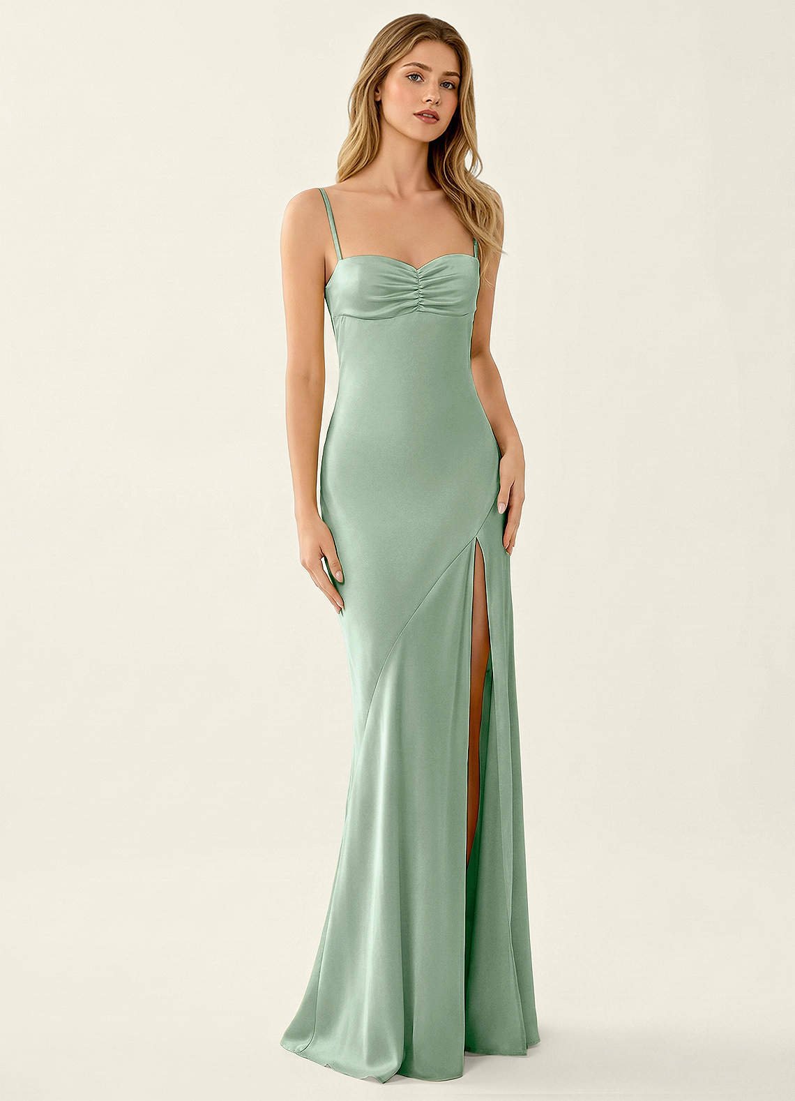 Annastazhia Mermaid Sweetheart Satin Prom Dress in Haze Pink