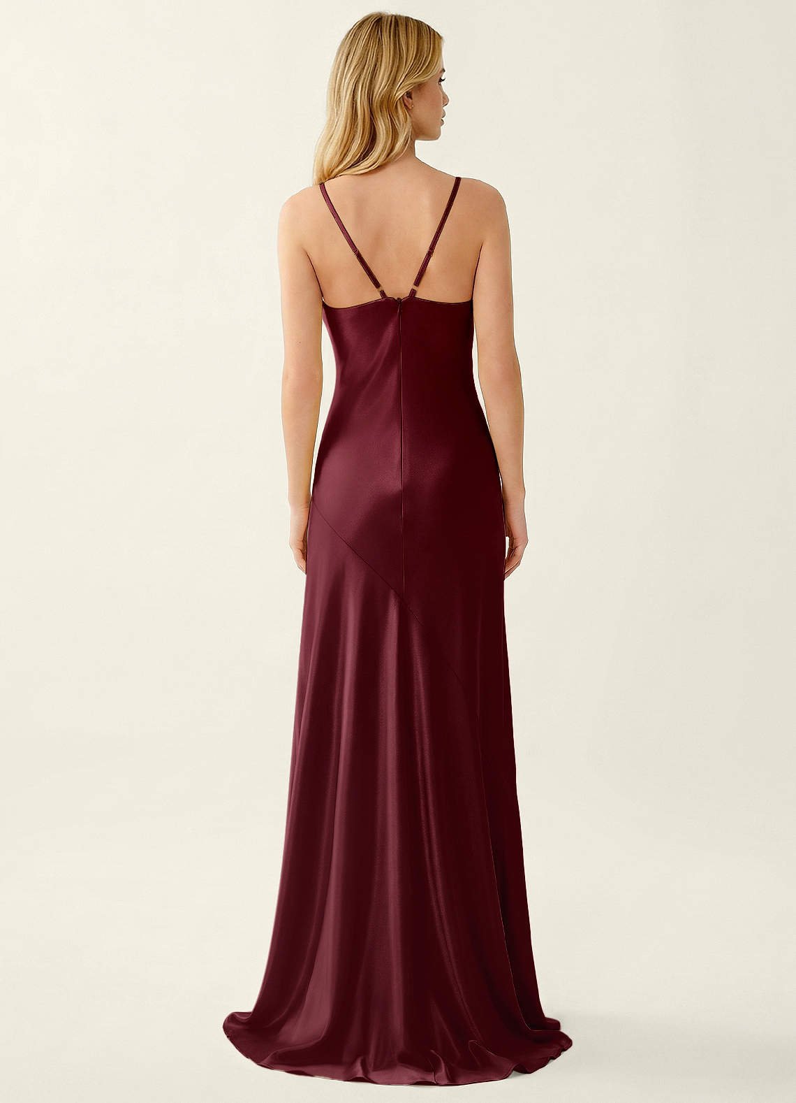 Annastazhia Mermaid Sweetheart Satin Prom Dress in Wine
