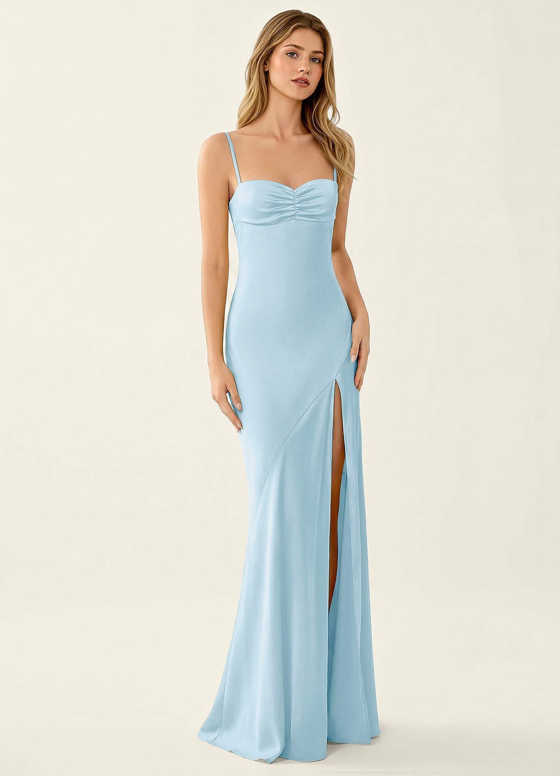 Annastazhia Mermaid Sweetheart Satin Prom Dress in Haze Pink