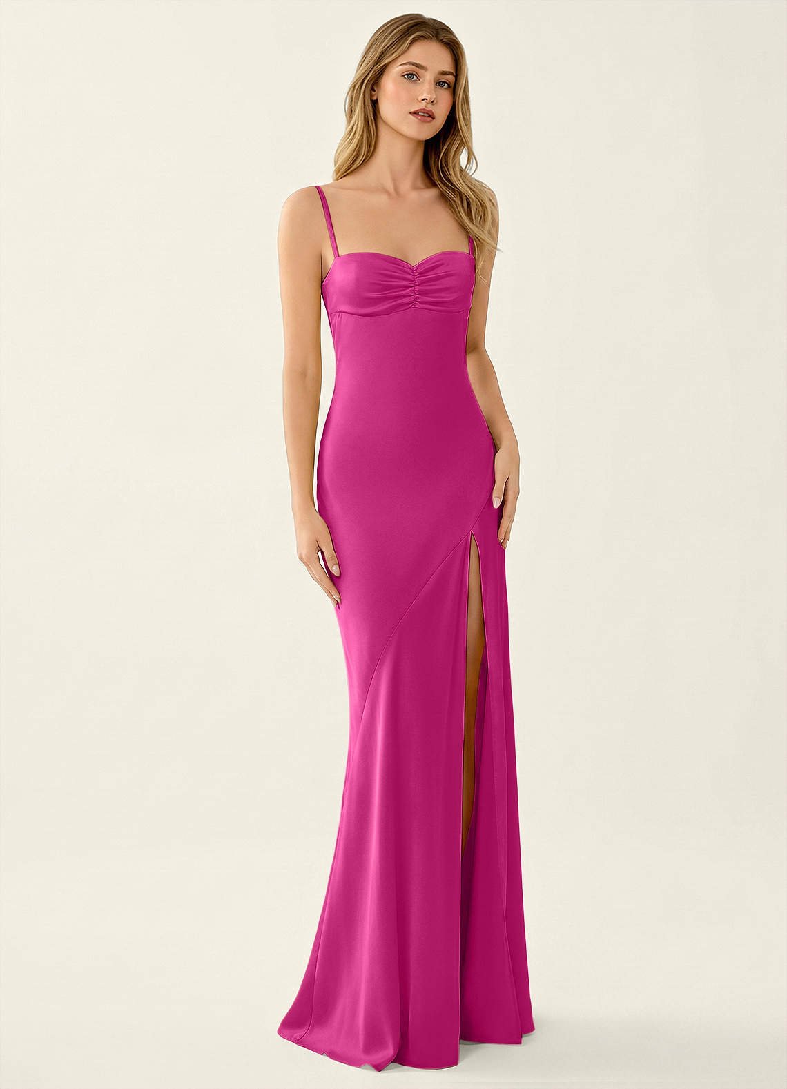 Annastazhia Mermaid Sweetheart Satin Prom Dress in Haze Pink