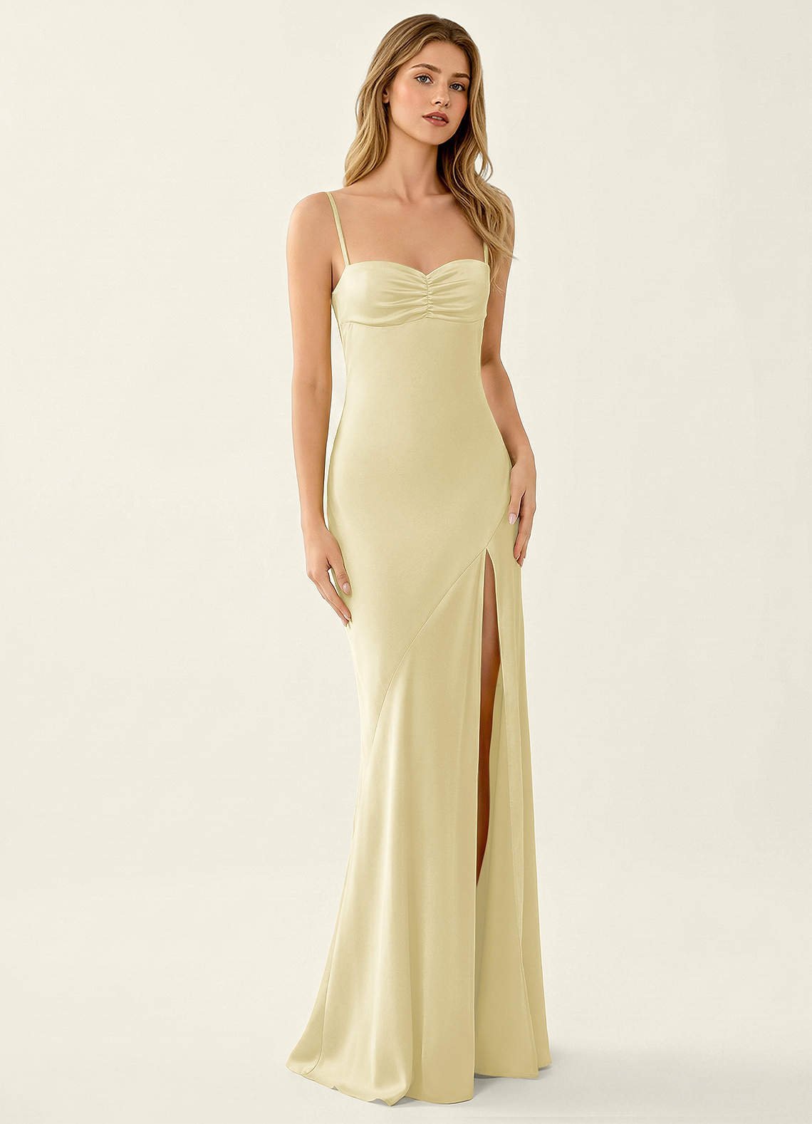 Annastazhia Mermaid Sweetheart Satin Prom Dress in Haze Pink