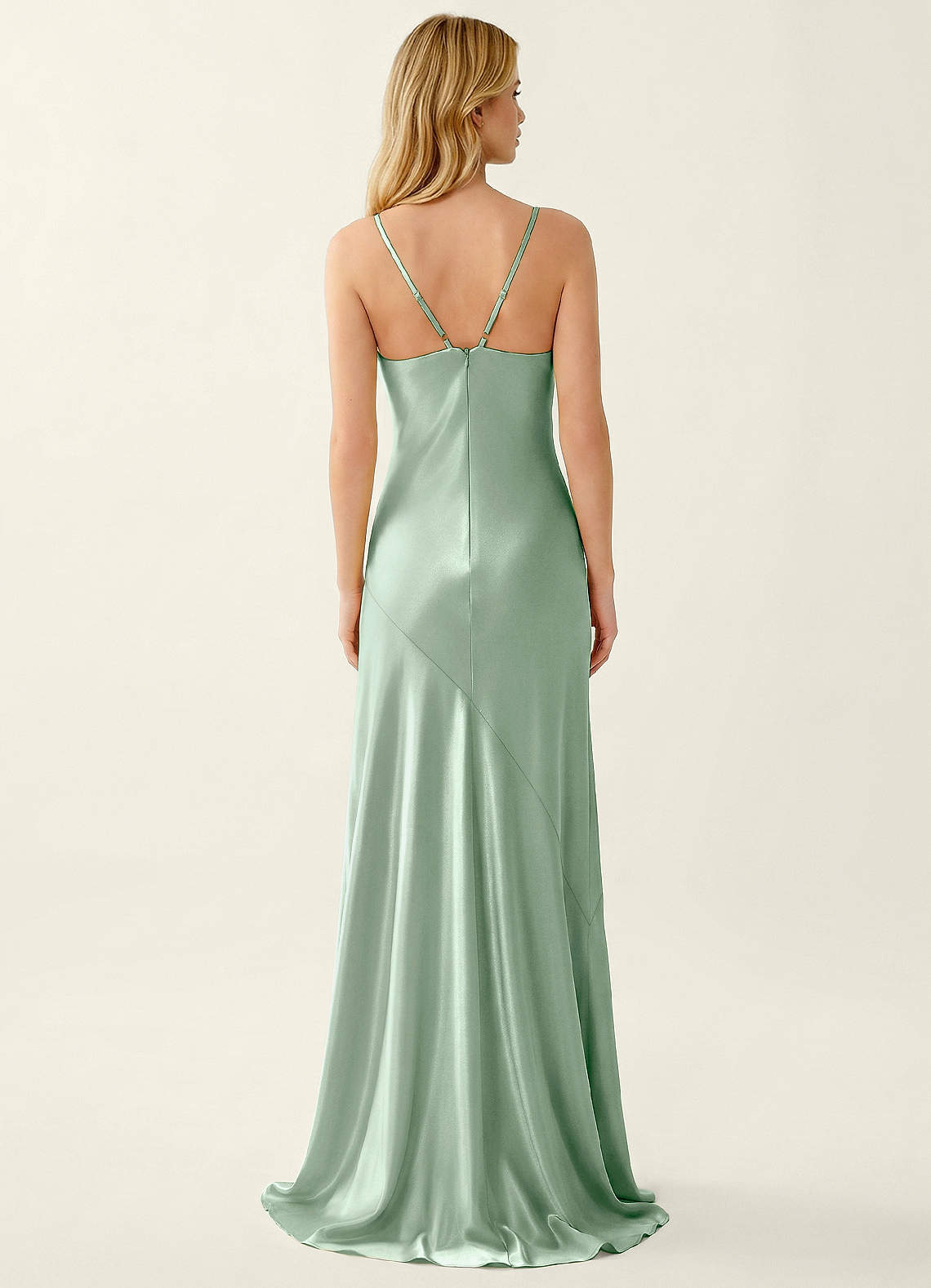 Annastazhia Mermaid Sweetheart Satin Prom Dress in Agave Green