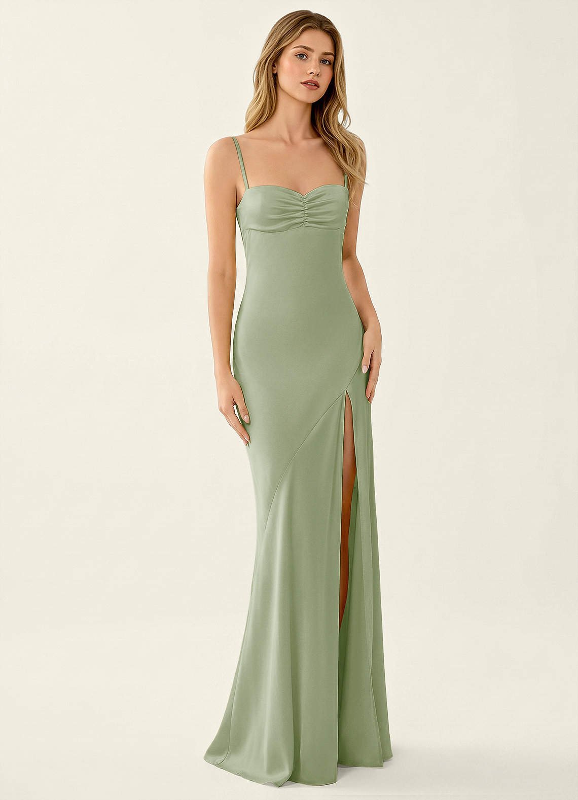 Annastazhia Mermaid Sweetheart Satin Prom Dress in Haze Pink