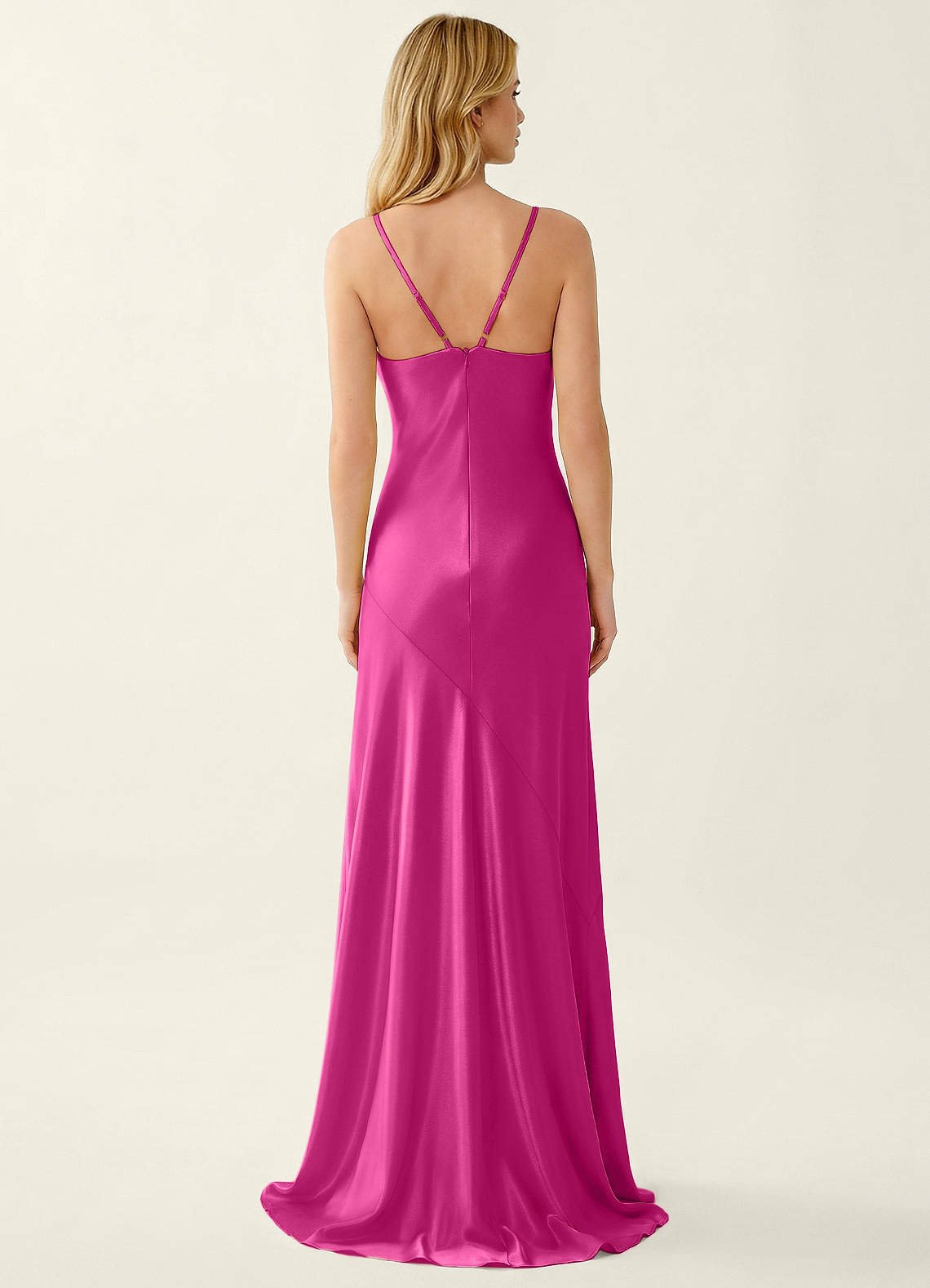 Annastazhia Mermaid Sweetheart Satin Prom Dress in Hot Pink