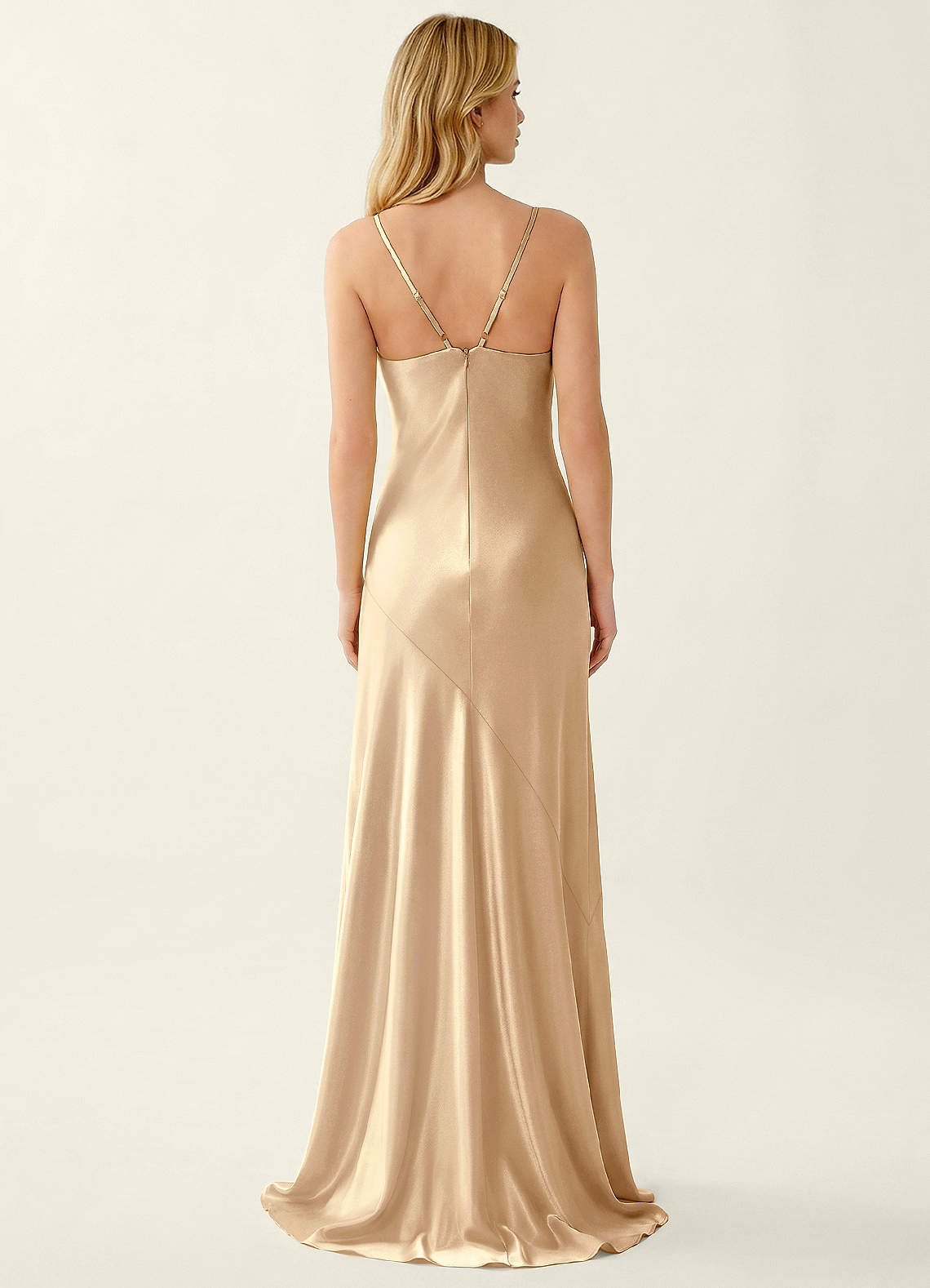 Annastazhia Mermaid Sweetheart Satin Prom Dress in Champagne
