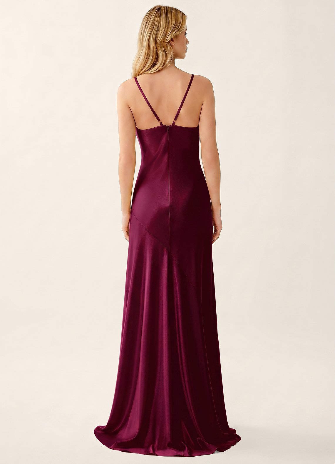 Annastazhia Mermaid Sweetheart Satin Prom Dress in Merlot