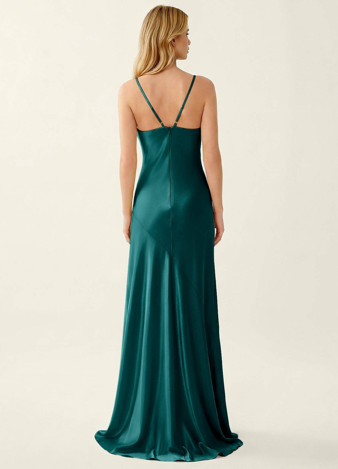 Annastazhia Mermaid Sweetheart Satin Prom Dress in Peacock