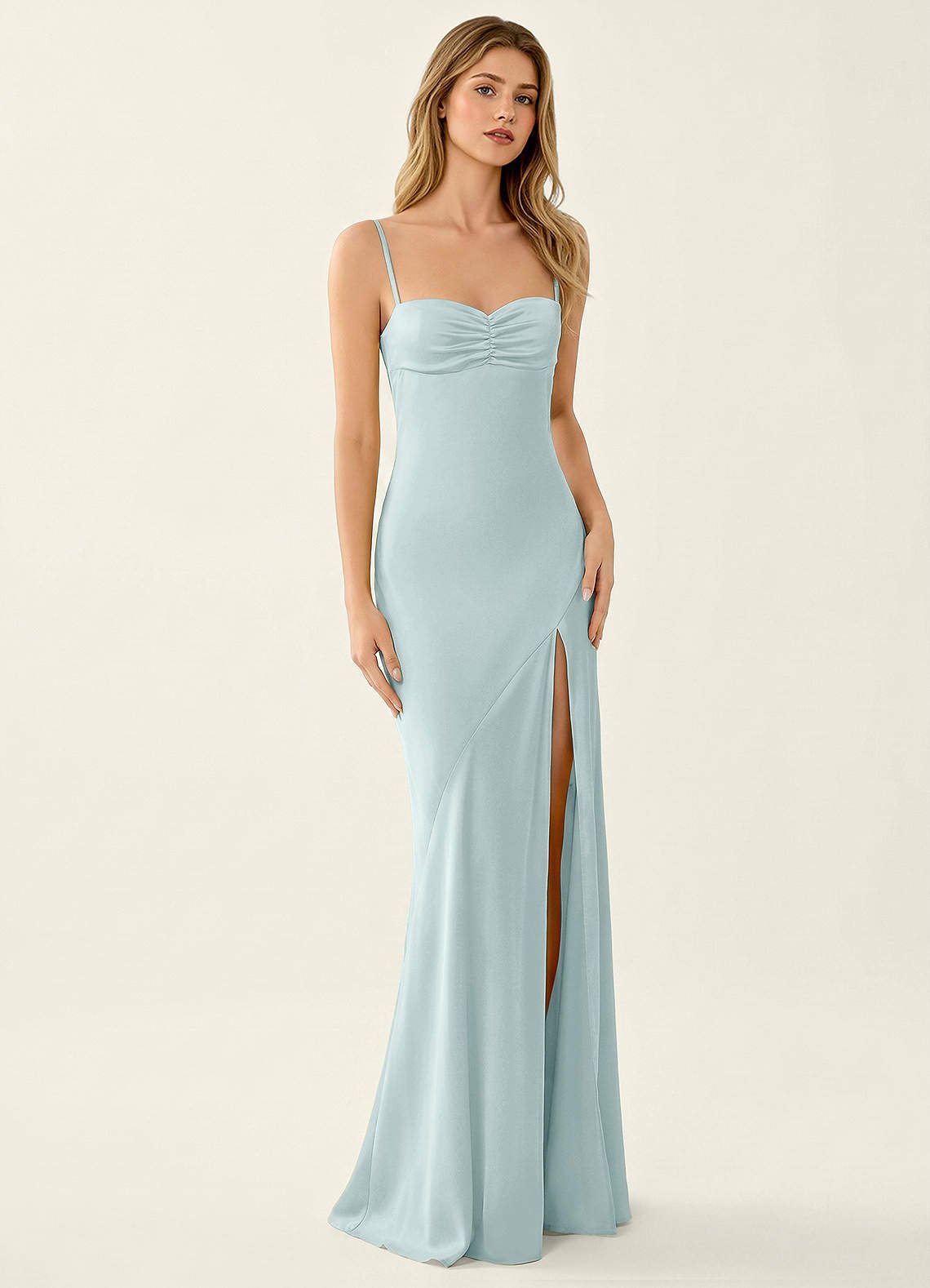 Annastazhia Mermaid Sweetheart Satin Prom Dress in Haze Pink