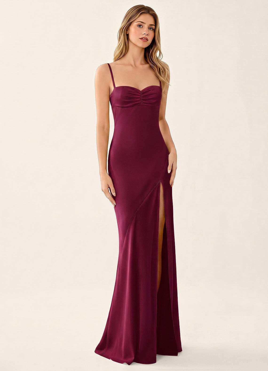 Annastazhia Mermaid Sweetheart Satin Prom Dress in Haze Pink